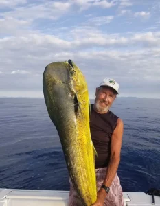 Mike Vos with prize Dorado aboard the Maria Teresa
